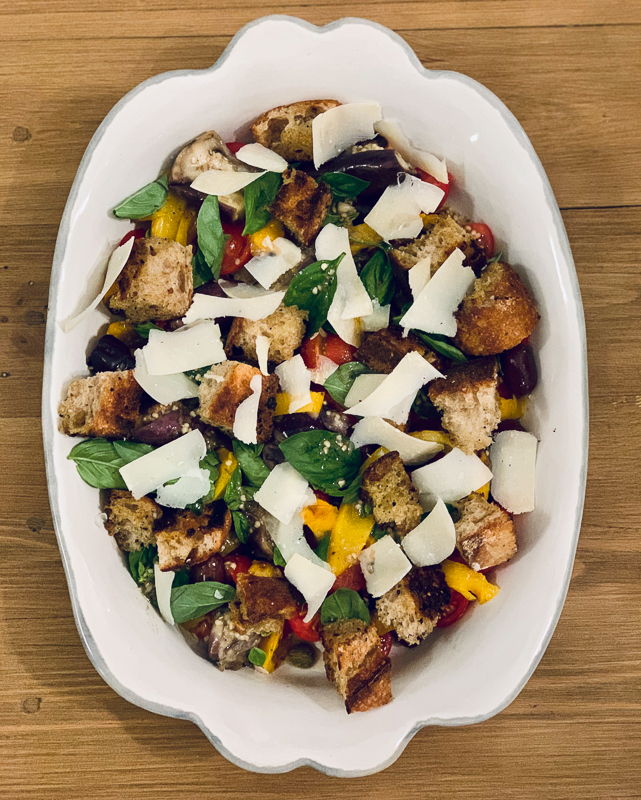 Summer barbecue panzanella salad