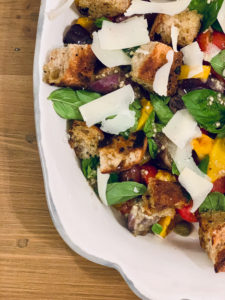 Summer barbecue panzanella salad