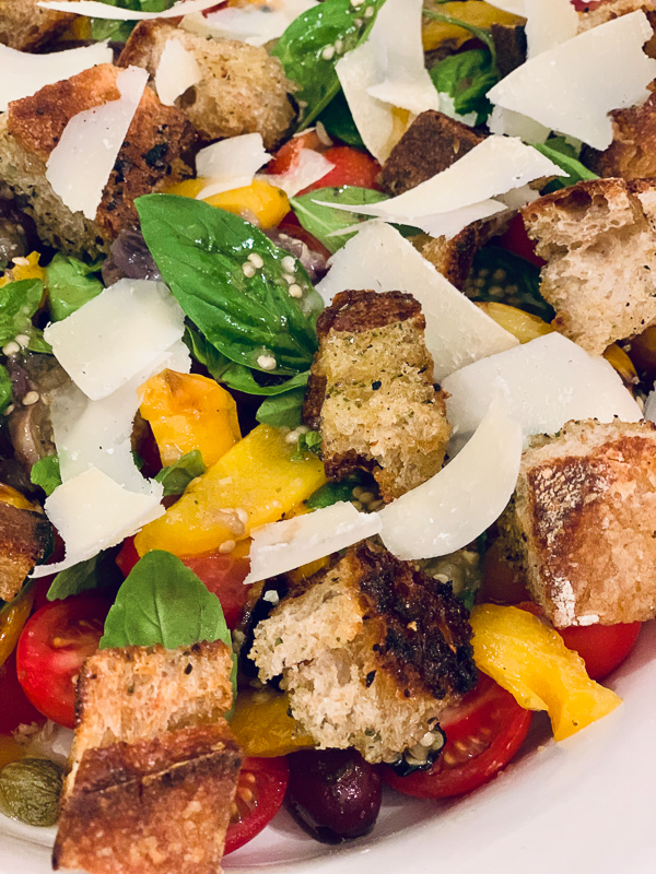 Summer barbecue panzanella salad