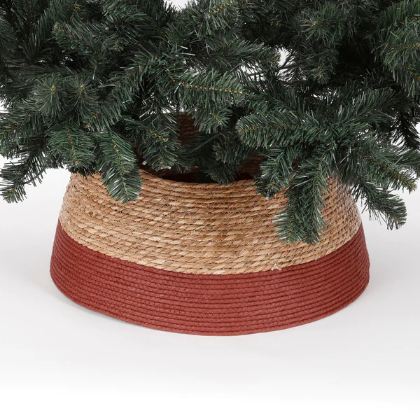 Red orange stripe woven Christmas Tree collar