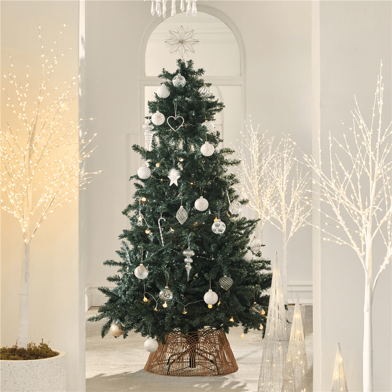 Minimal Boho Style Christmas Tree White and Neutral Christmas Decor