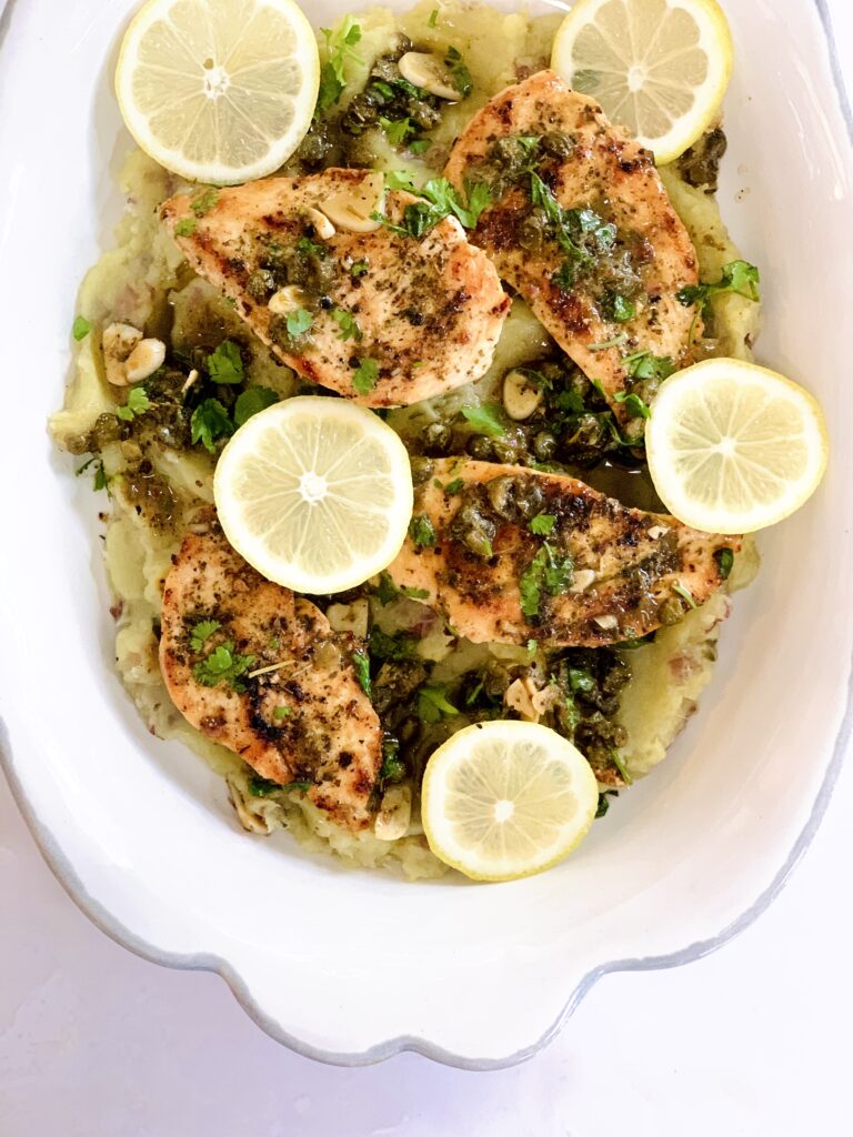 Delicious Mediterranean Diet Meal Healthy Lemon Chicken Piccata Capers